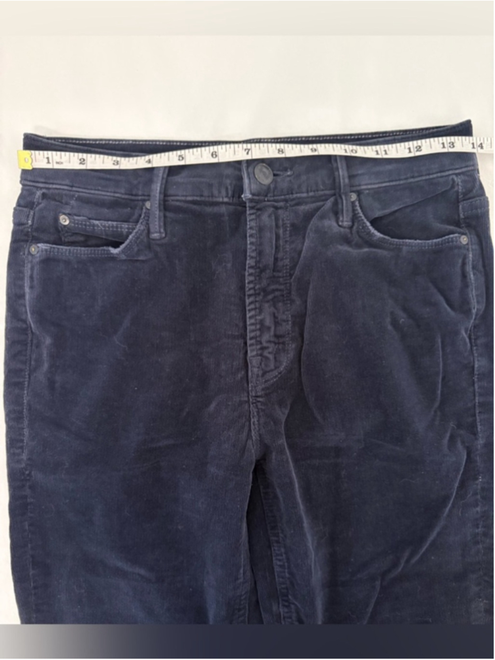 MOTHER Mid Rise Dazzler Ankle Fray Corduroy Sz 26 (14”W) Hopscotch Night Sky EUC - Picture 12 of 14